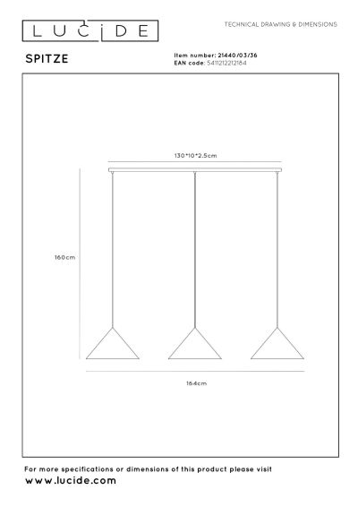 Lucide SPITZE - Pendant light - 3xE27 - Grey - Vibes